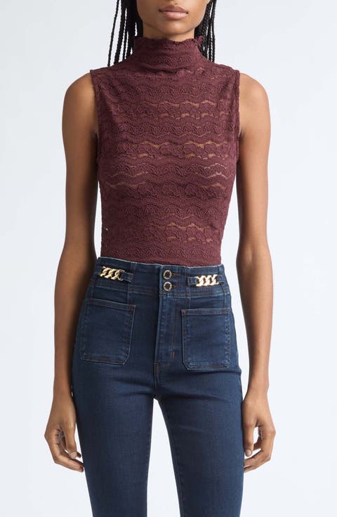 Alora Lace Mock Neck Top