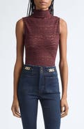 Veronica Beard Alora Lace Mock Neck Top
