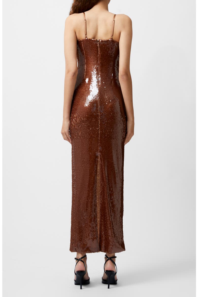 Beatrice Sequin Rosette Maxi Dress, Alternate, color, BROWN SEQUIN