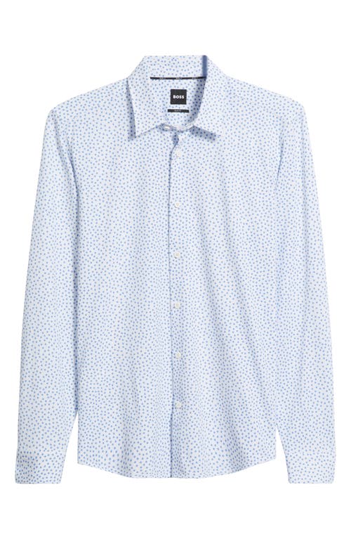 Hugo Boss Boss Roan Kent Slim Fit Button-up Shirt In Blue