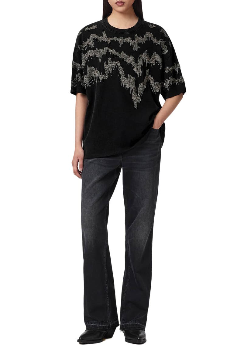Maia Etta Embellished T-Shirt, Alternate, color, WASHED BLACK