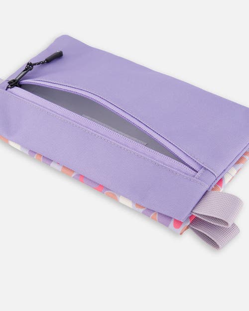 Deux Par Deux Double Pencil Case Cat In Purple