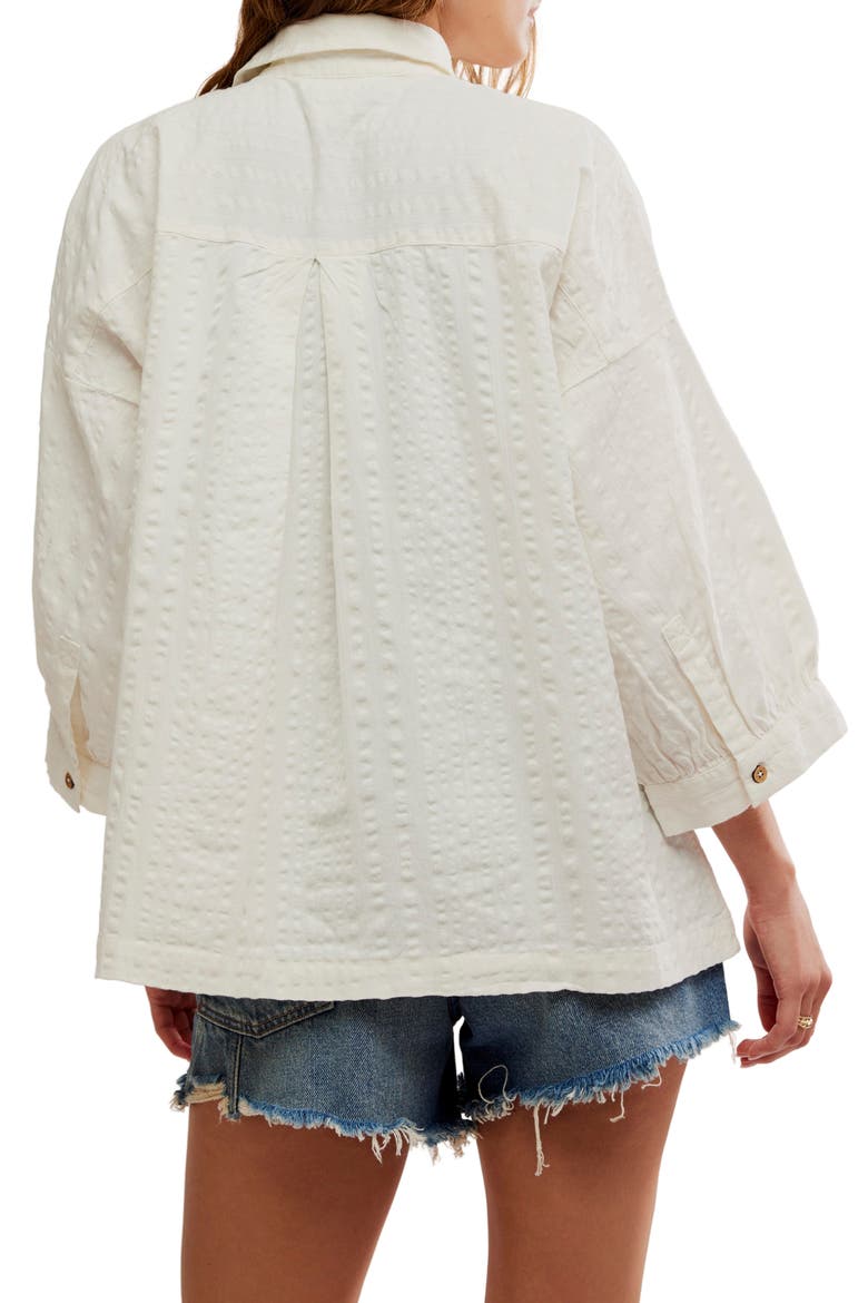 Just Like Me Relaxed Fit Cotton Seersucker Button-Up Shirt, Alternate, color, COCONUT MILK