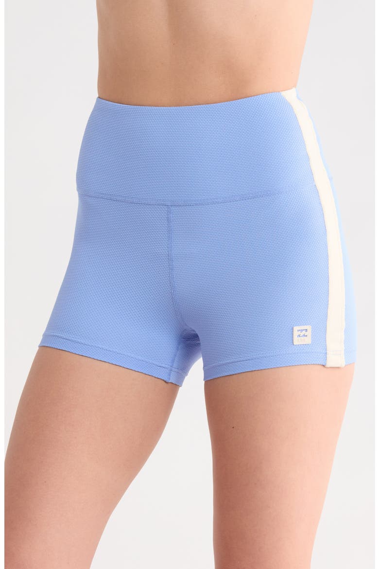 Paddle Pusher High Waist Swim Shorts, Main, color, FRENCH BLUE