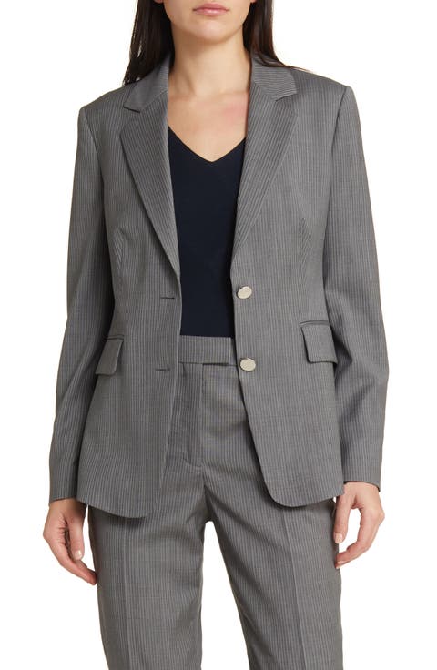 Jabielle Pinstripe Virgin Wool Blazer