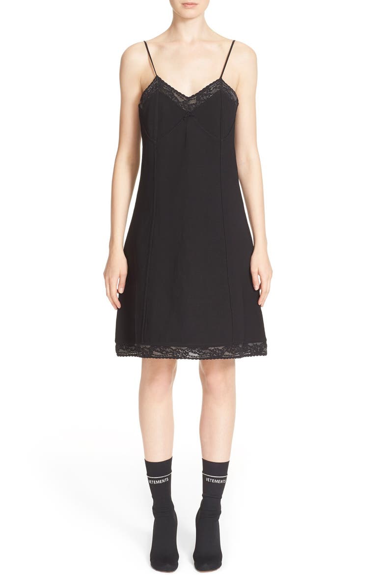 Structured Slipdress, Main, color, BLACK
