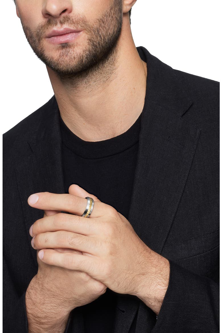 'Cable Classics' Band Ring with 18K Gold, Alternate, color, TWO TONE