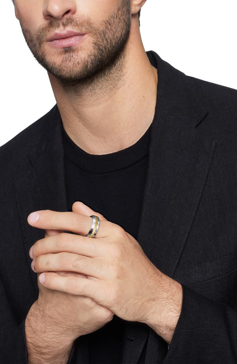 David Yurman 'Cable Classics' Band Ring with 18K Gold, Alternate, color, Two Tone
