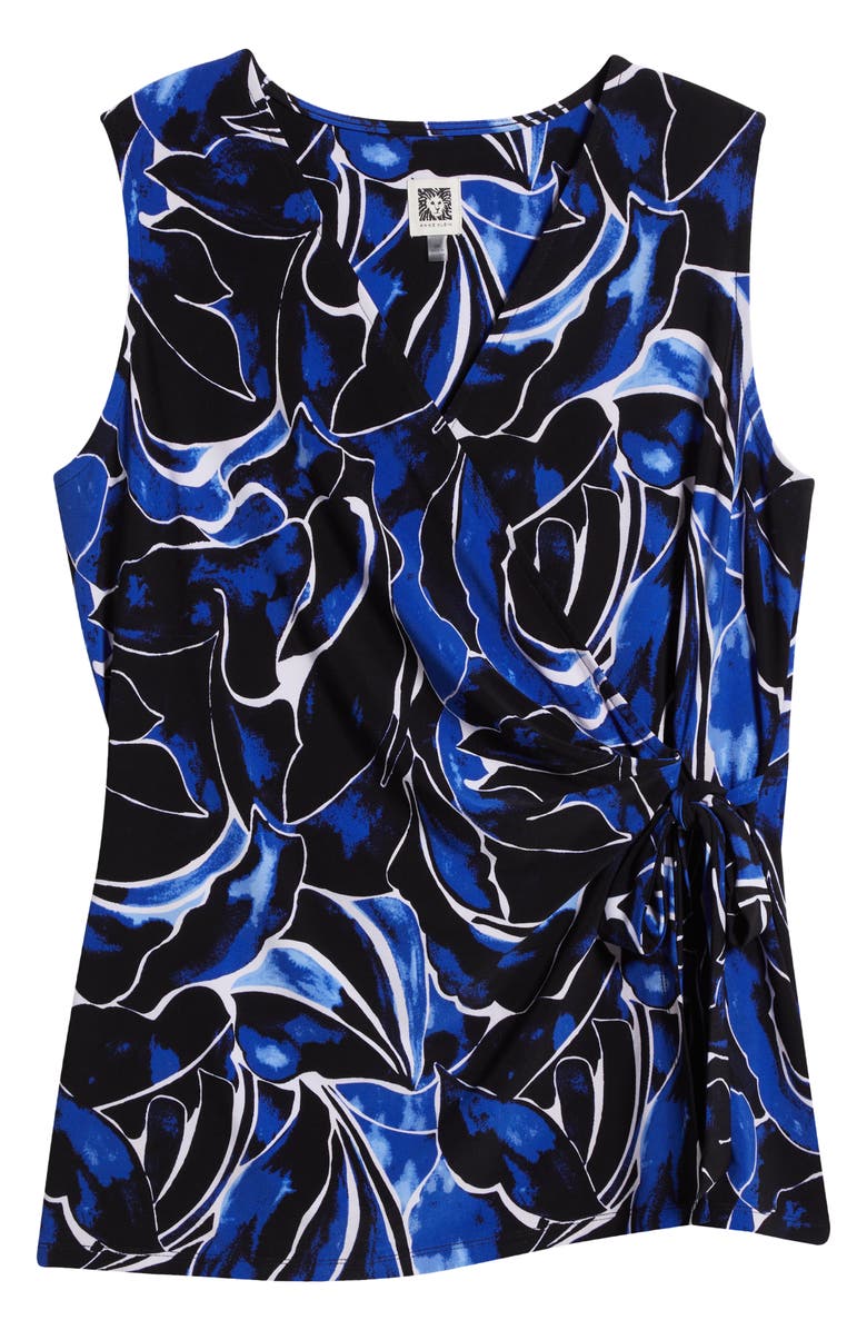 Anne Klein Floral Sleeveless Knit Wrap Top, Alternate, color, 