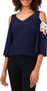 Chaus Cold Shoulder Three-Quarter Sleeve Blouse