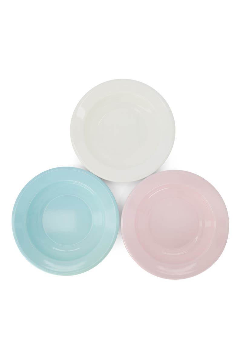 Two Tone Enamel Dinner Bowl - Set of 4, Alternate, color, Royal Blue & Ivory