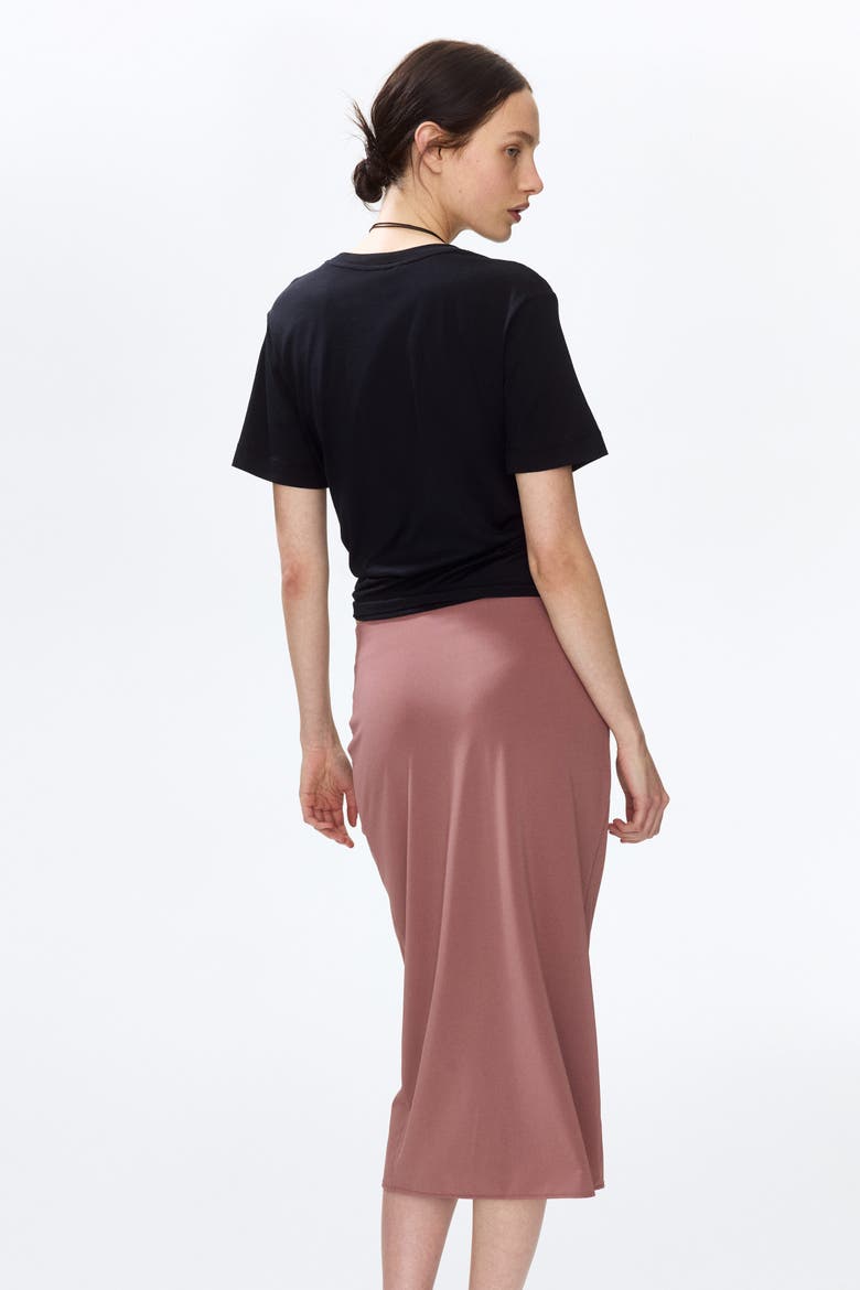 Draped Jersey Skirt, Alternate, color, Dark dusty pink