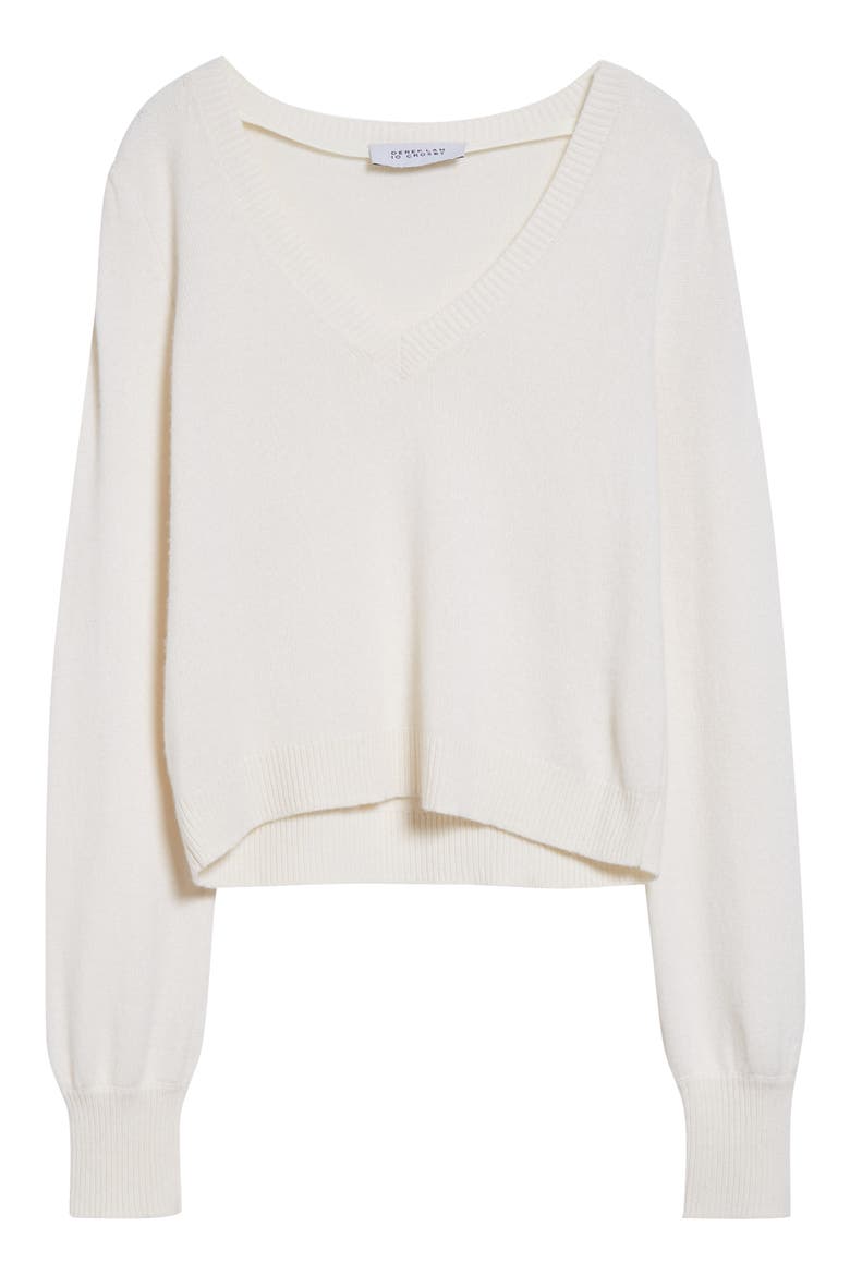 Penina Wool & Cashmere V-Neck Sweater, Alternate, color, SNOW WHITE