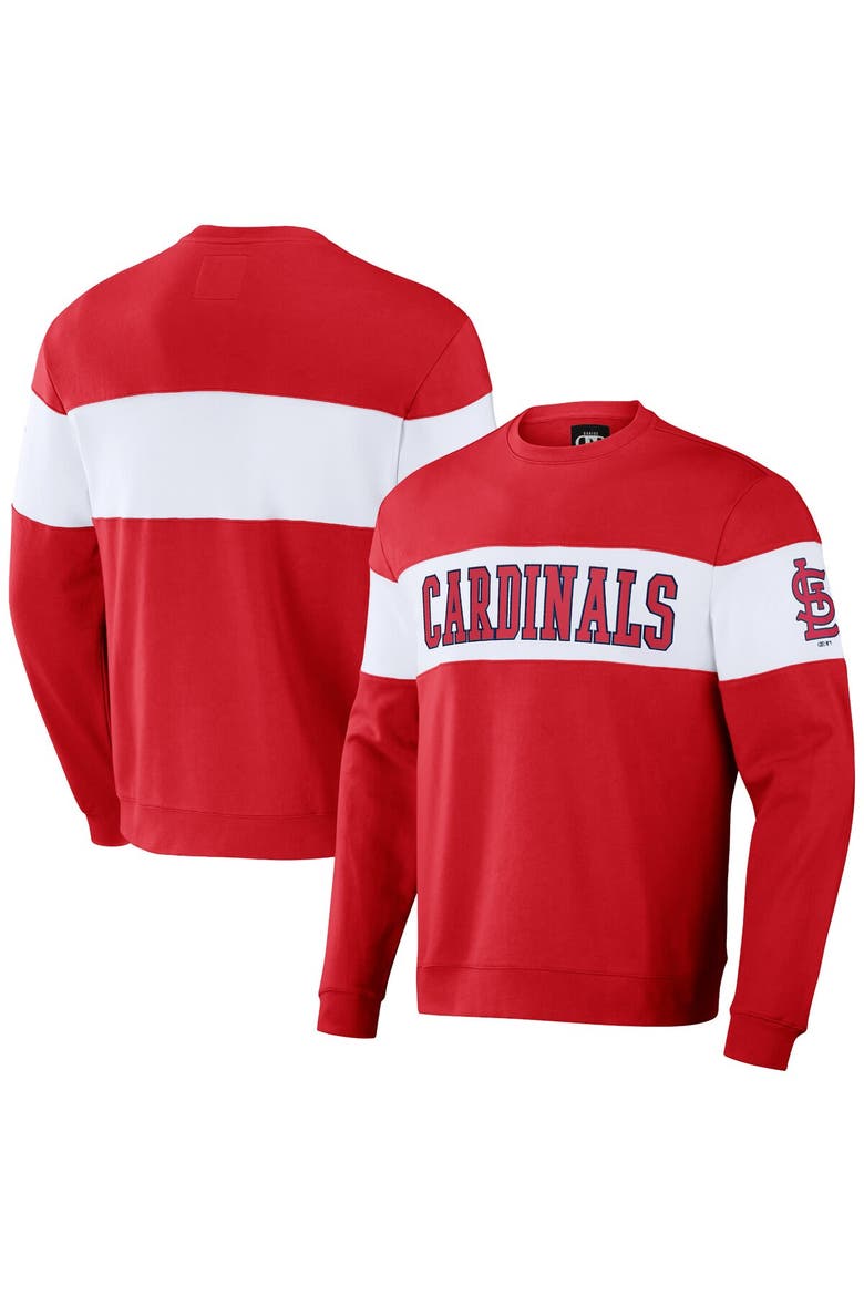 Men's Darius Rucker Collection by Fanatics Red St. Louis Cardinals Stripe Pullover Sweatshirt, Alternate, color, Red