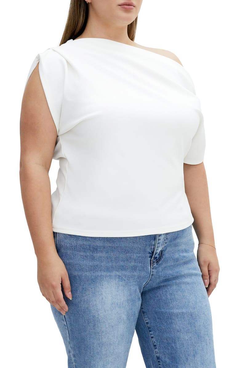 City Chic Imani One-Shoulder Top, Alternate, color,