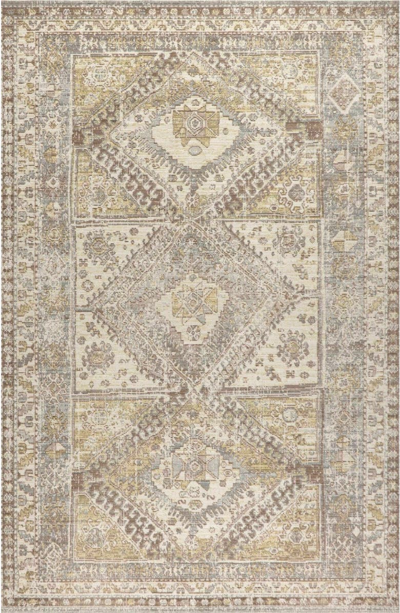 JONATHAN Y Darija Ornate Geometric Medallion Area Rug, Main, color, Gray