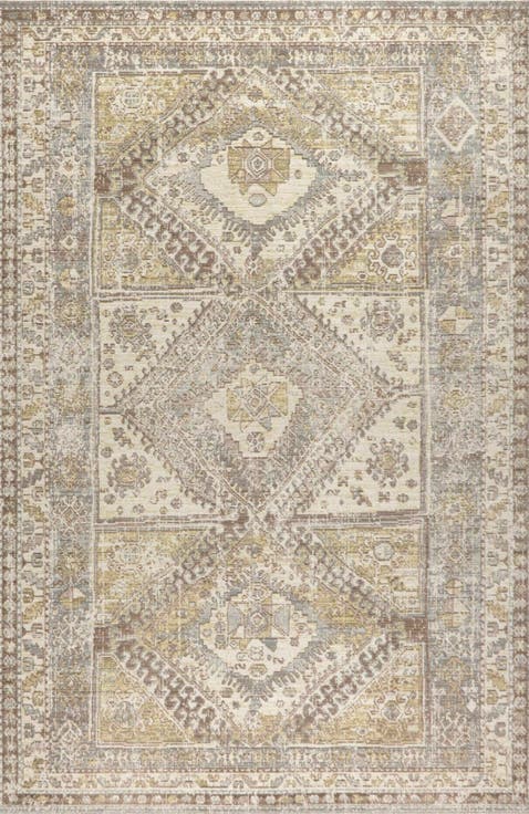 Darija Ornate Geometric Medallion Area Rug