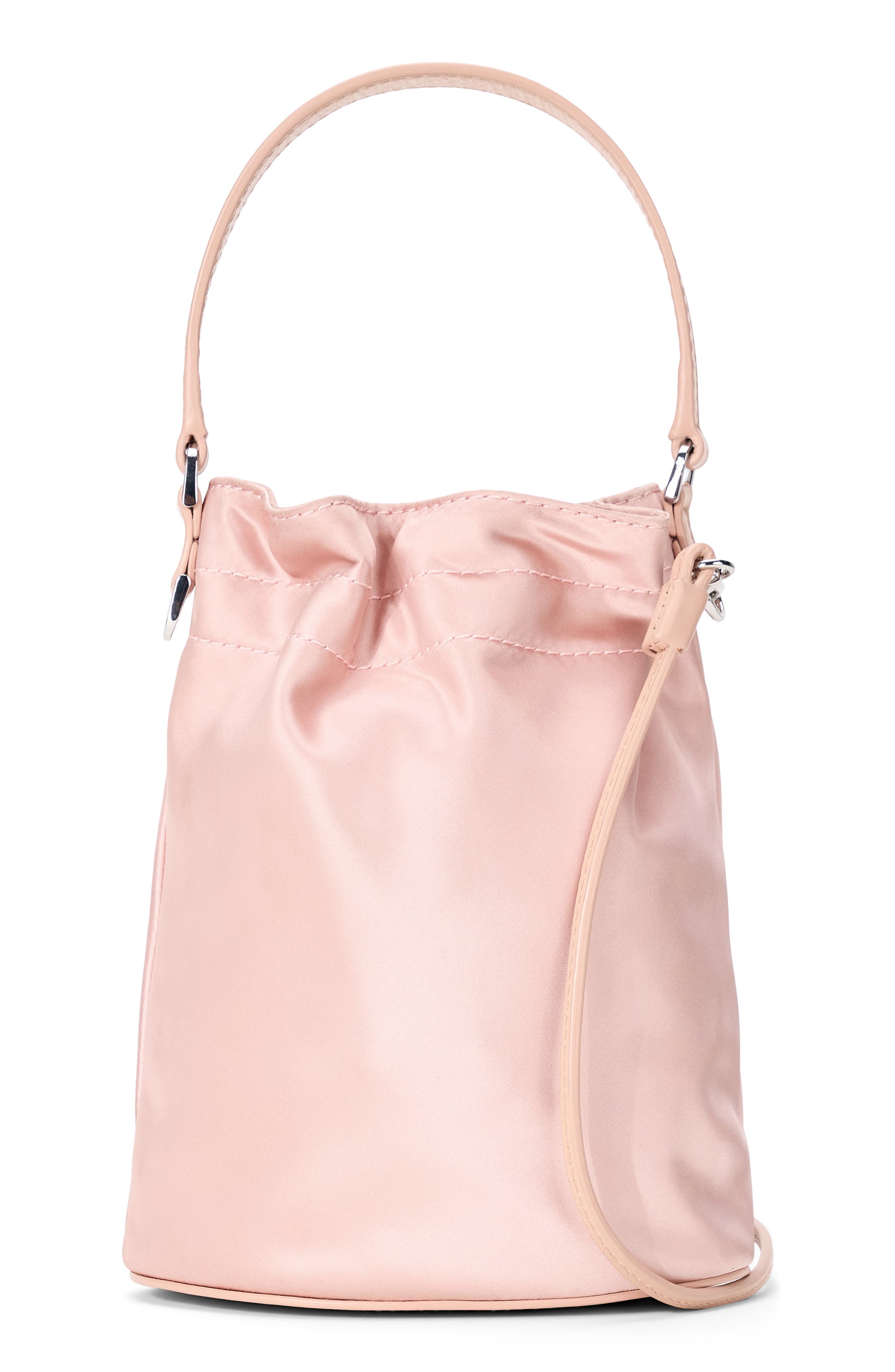Lila Satin Mini Bucket Bag, Alternate, color, BLUSH