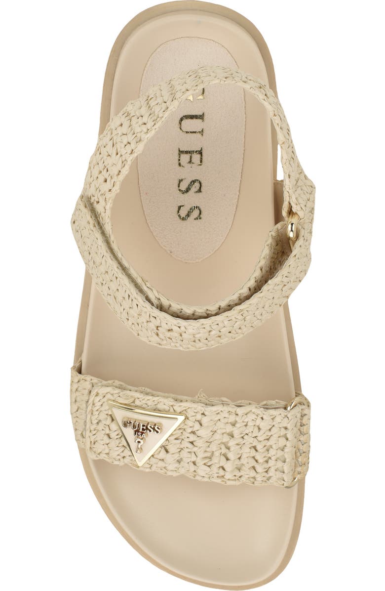 GUESS Fabrica Raffia Sandal, Alternate, color, Ivory 150