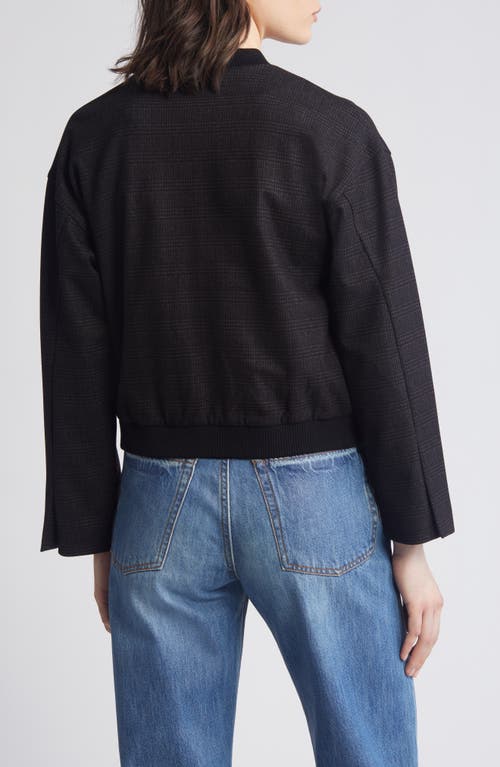 Wit & Wisdom Knit Bomber Jacket In Charcoal Indigo Multi
