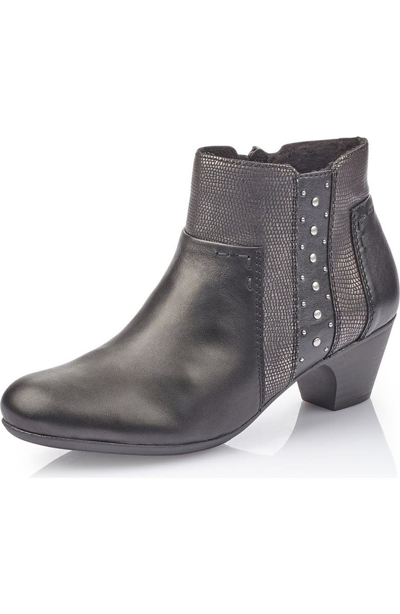 Rieker Sarah Embossed Snake Skin Stud Boot, Main, color,