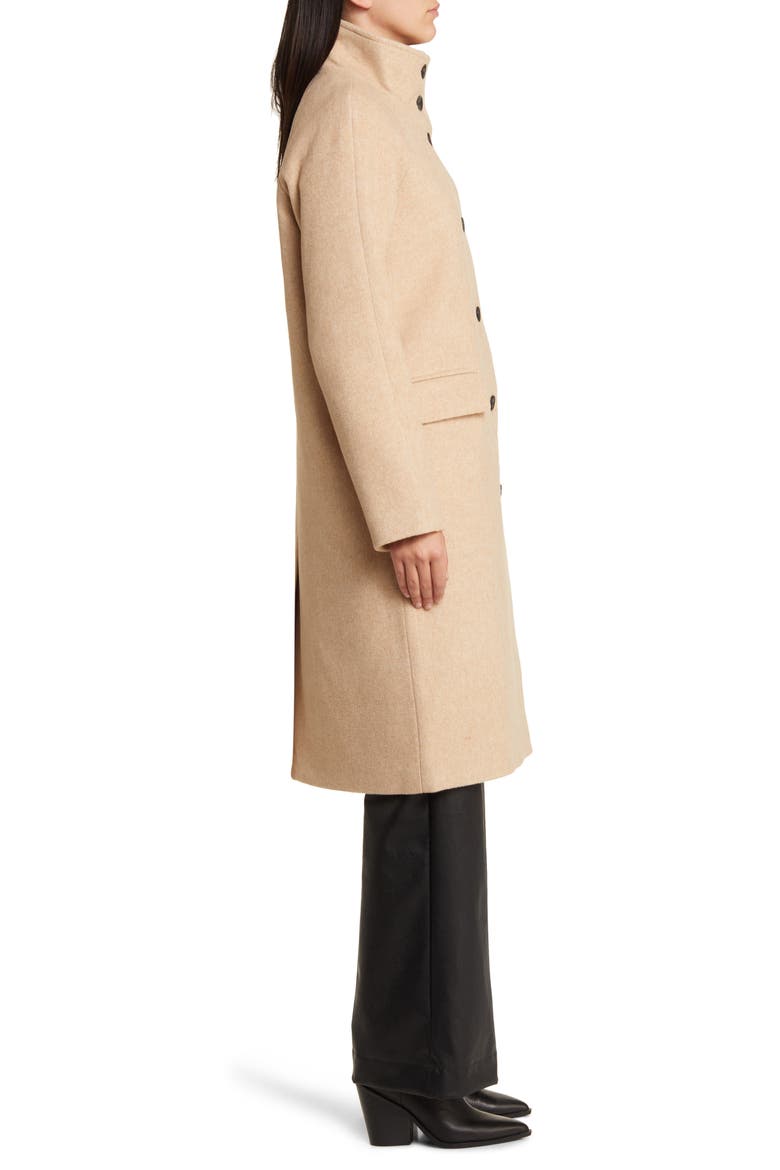 Single Breasted Wool Blend Coat, Alternate, color, CAMEL