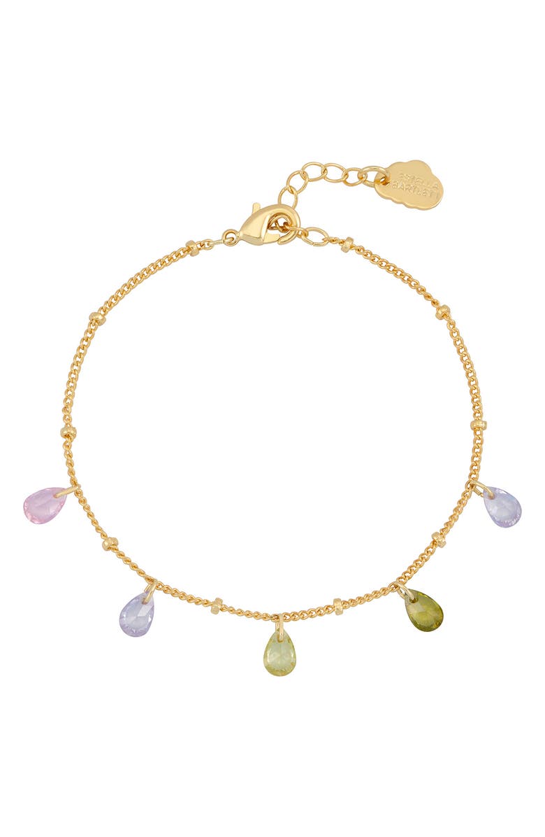 Estella Bartlett Multi Cubic Zirconia Drop Bracelet, Main, color, Gold