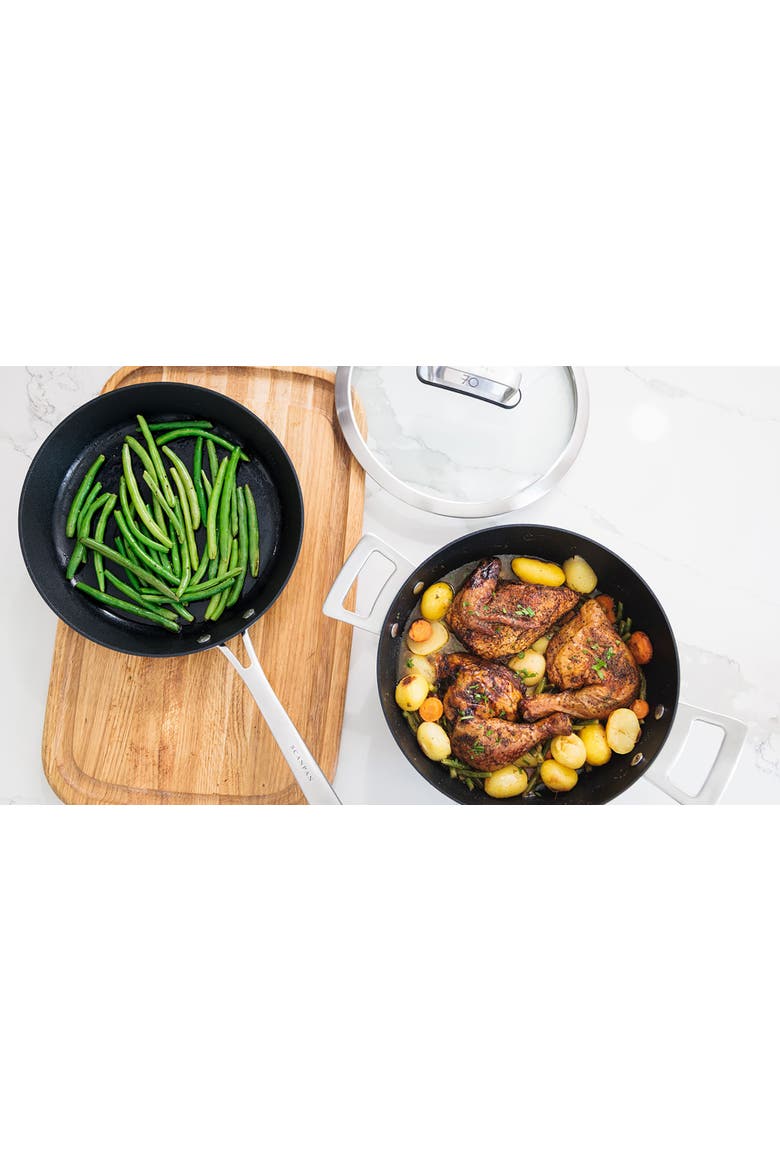 70th Anniversary 3 Piece Cookware Set with Braiser & 10.25-Inch Skillet, Alternate, color, Black