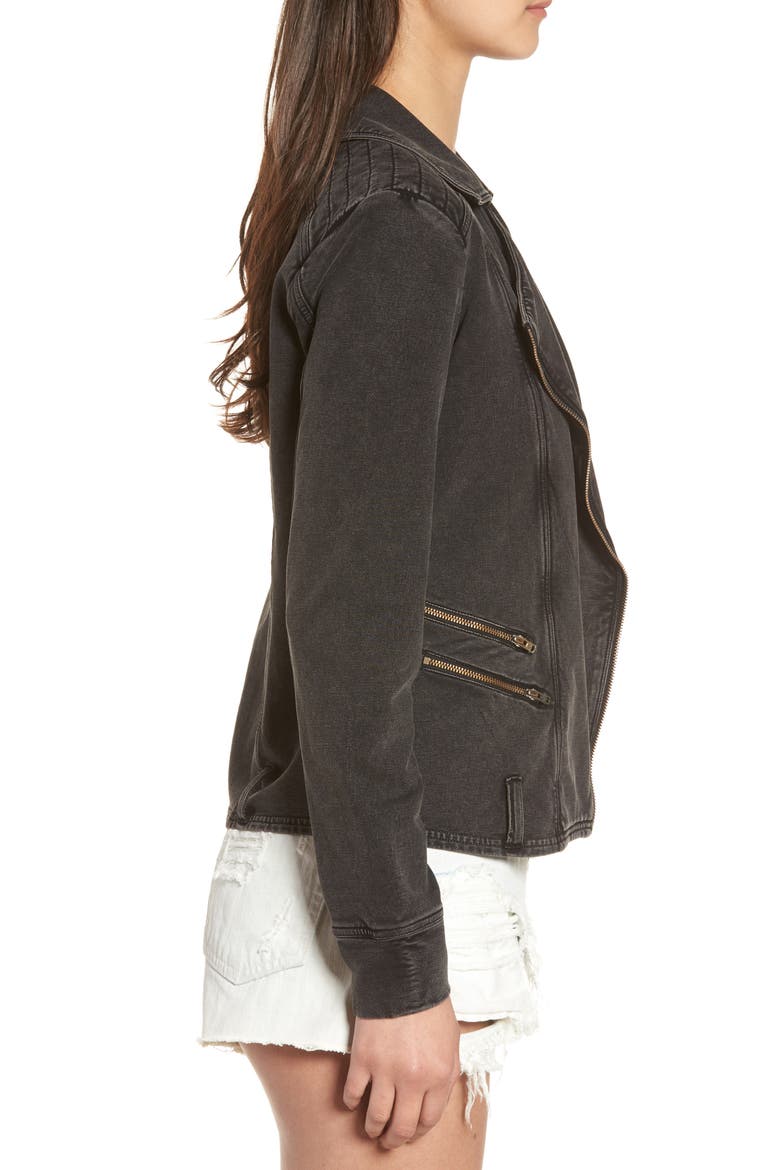 Knit Moto Jacket, Alternate, color, BLACK