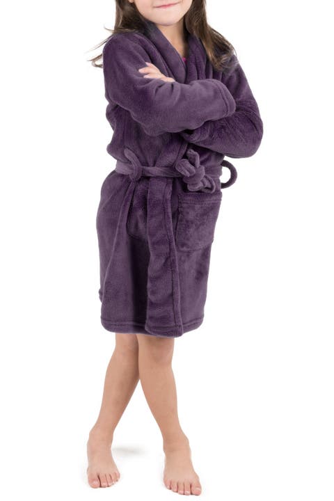 Kids Fleece Robe, Shawl Collar, Solid Colors