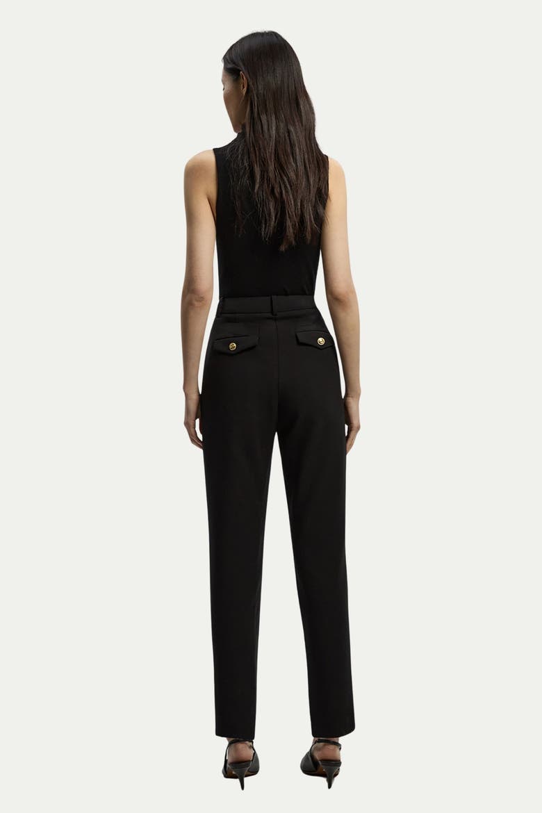Military Straight Leg Trousers, Alternate, color, Black