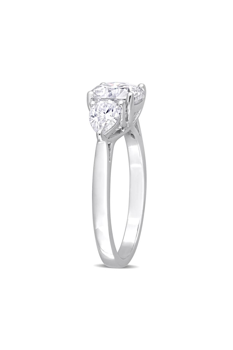 Cushion Cut & Pear Cut Moissanite Ring, Alternate, color, WHITE