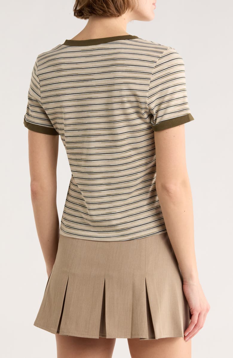 Motel Stripe Short Sleeve Top, Alternate, color, Tonal Brown
