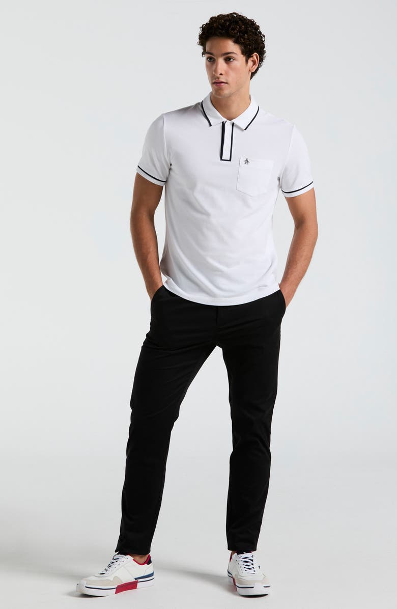 Original Penguin Earl Tipped Piqué Polo, Alternate, color, Bright White