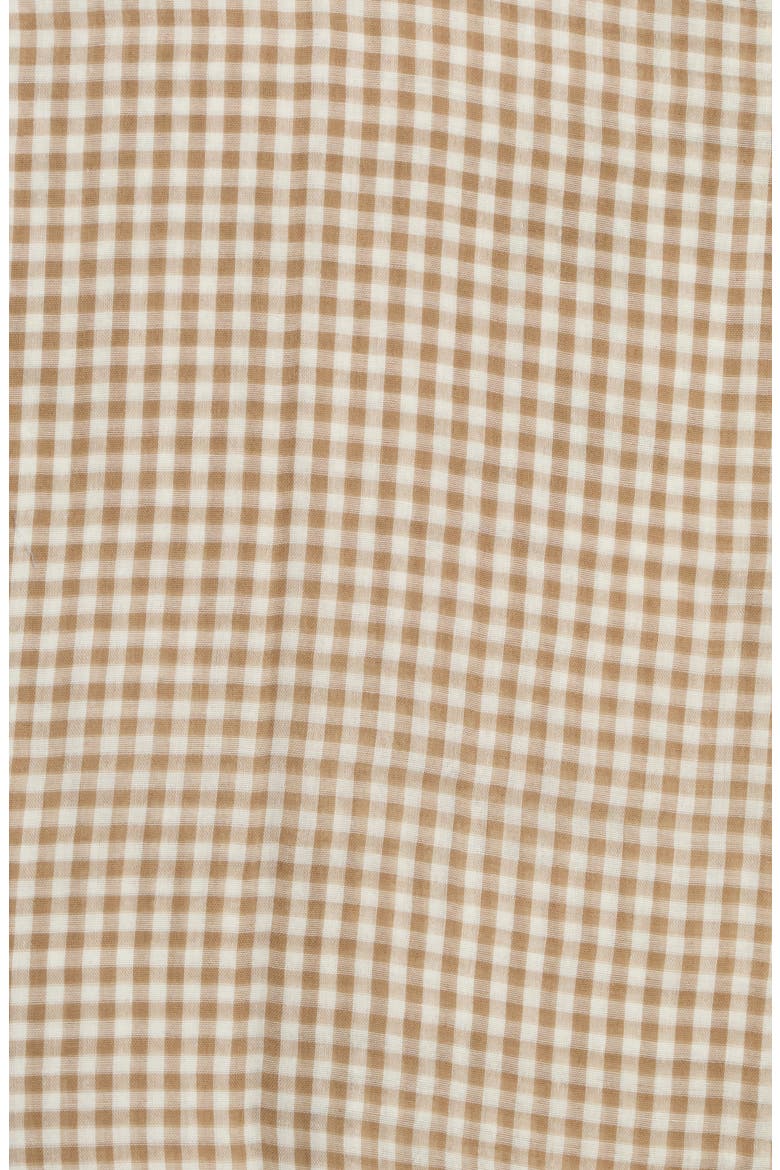 Gingham Cotton Scarf, Alternate, color, BROWN/CREAM