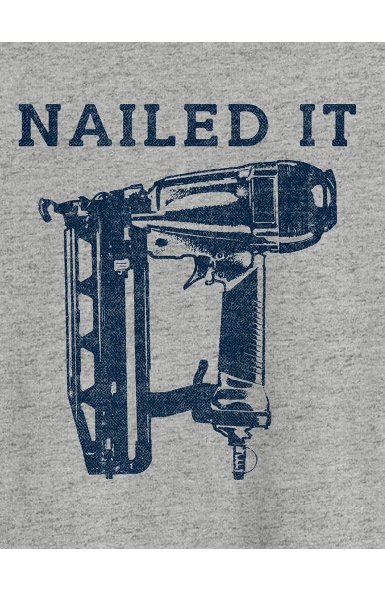 True Nation by DXL Big & Tall Nailed It Graphic Tee, Alternate, color, Heather Grey