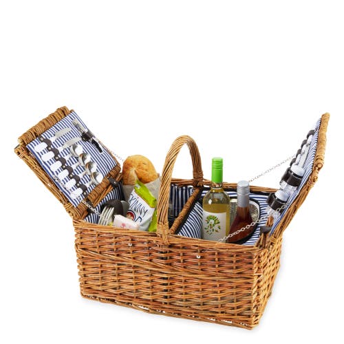 Twine Cape Cod Wicker Picnic Basket Set In Brown