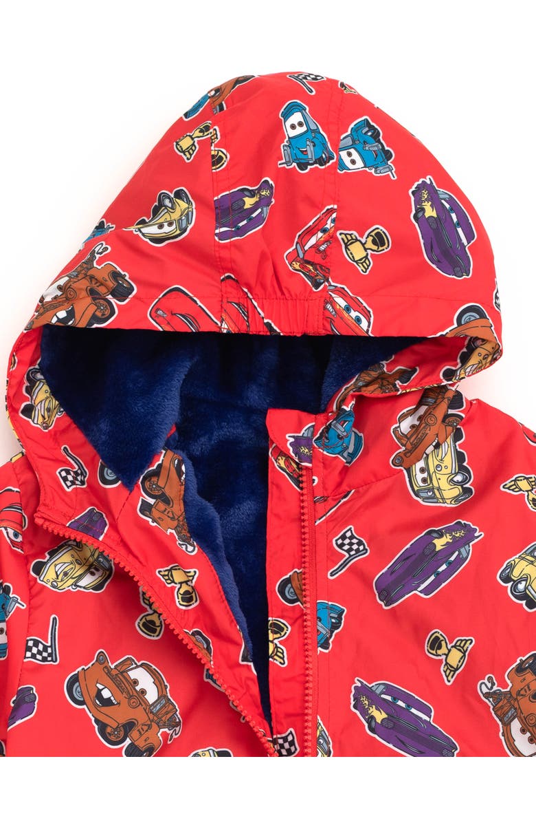 Disney Cars Fleece Hooded Rain Jacket, Alternate, color, Lightning Mcqueen Red