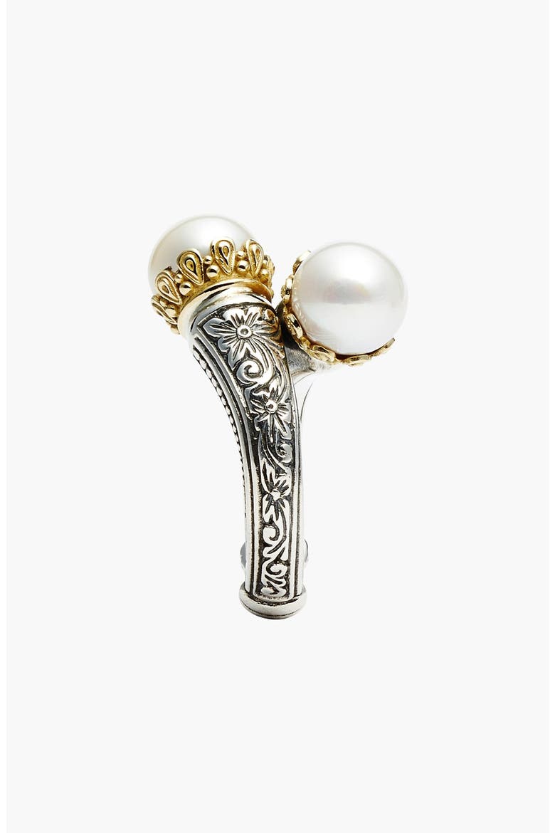 'Hermione' Pearl Coil Ring, Alternate, color, SILVER/ GOLD