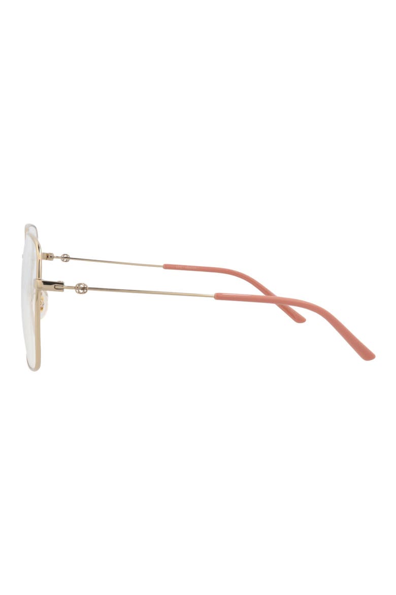 56mm Square Optical Glasses, Alternate, color, GOLD GOLD TRANSPARENT