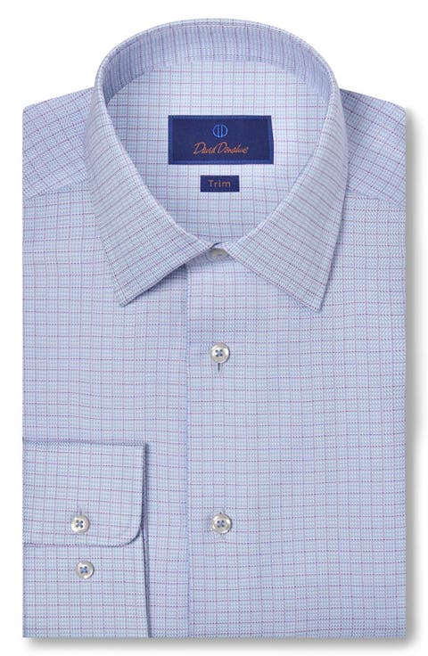 Trim Fit Broken Herringbone Check Dress Shirt