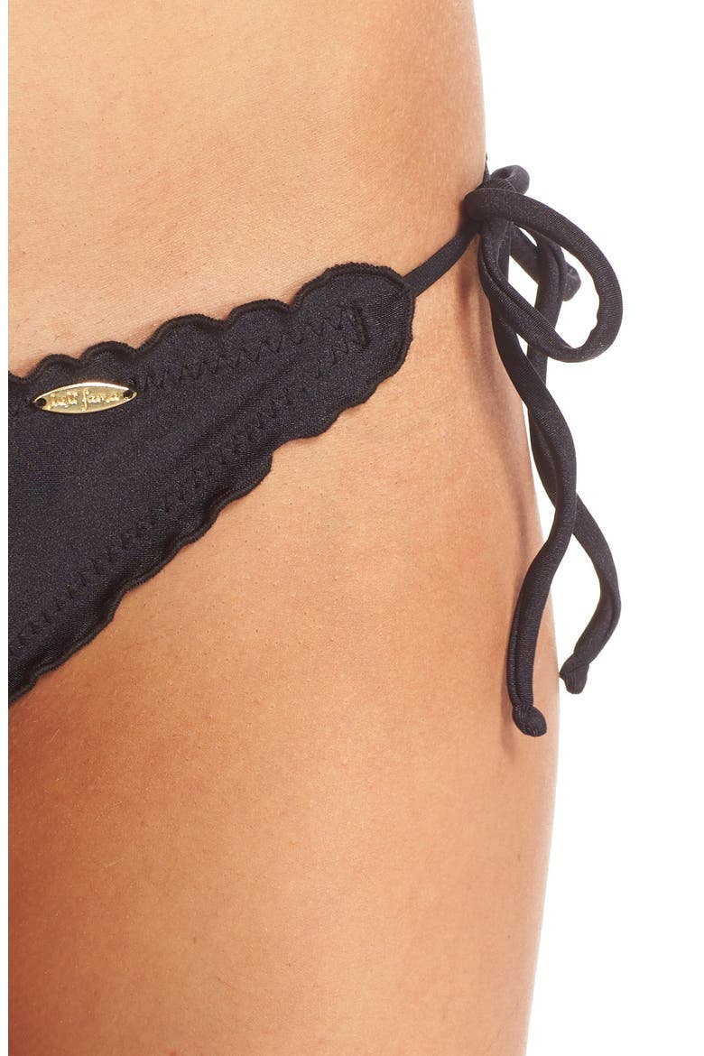 Wavey Brazilian Tie Side Ruched Back, Alternate, color, BLACK