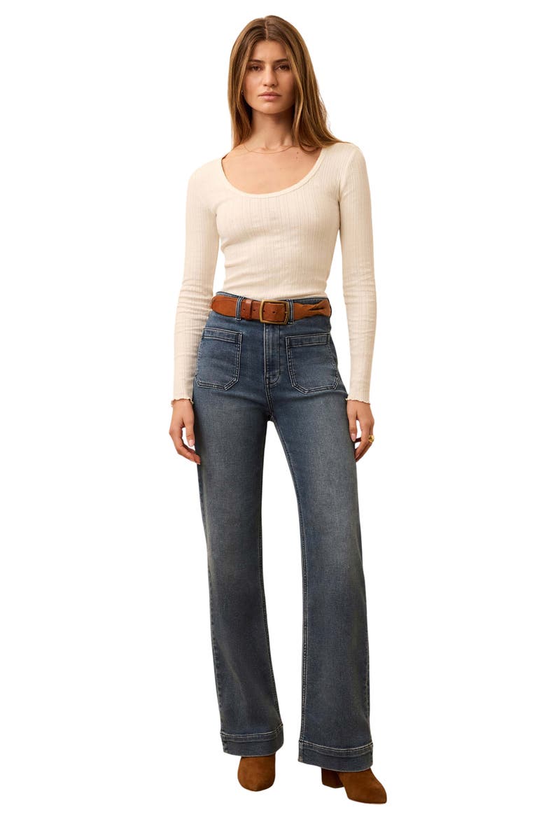 Paradise Pointelle Organic Cotton Blend Long Sleeve T-Shirt, Alternate, color, EGRET