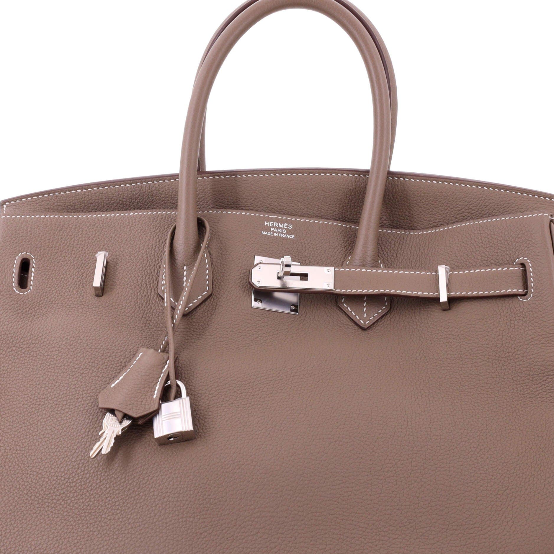 Pre-Owned Hermes Birkin Handbag Grey Togo with Palladium Hardware 35, Alternate, color, Etoupe