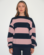 Rebody Active Rugby Stripe Relaxed Sweatshirt