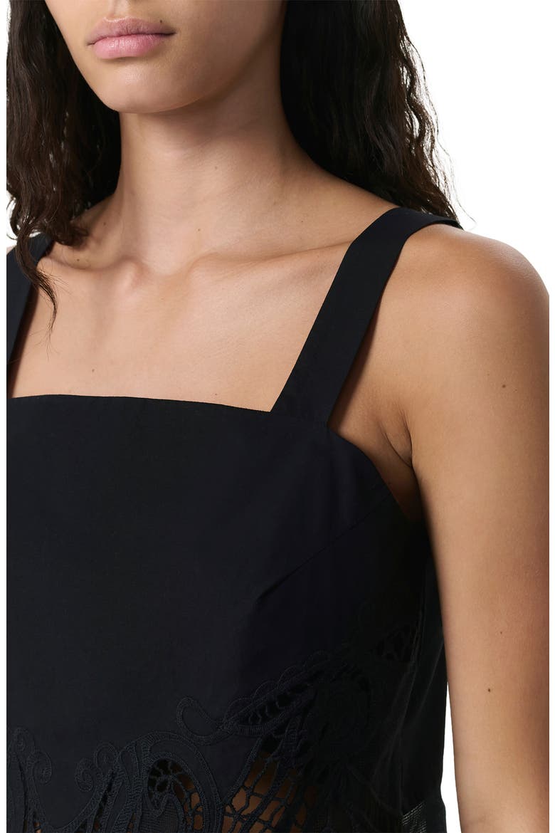 Clem Embroidered Trim Cotton Tank, Alternate, color, BLACK