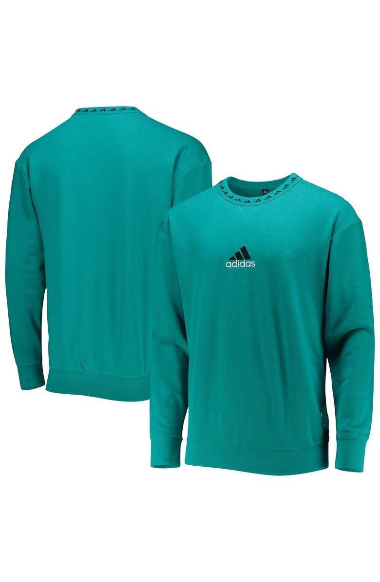adidas Men's adidas Teal Real Madrid Icon Pullover Sweatshirt, Main, color,