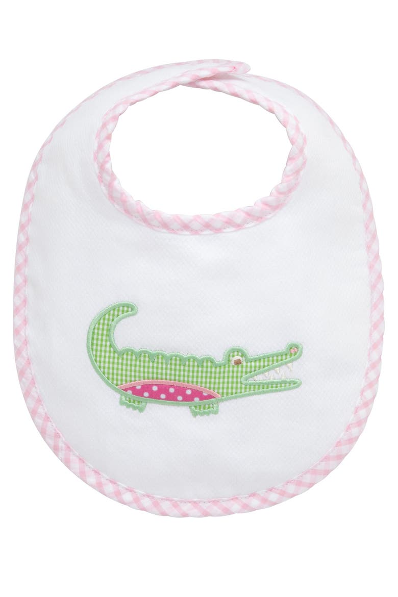 Playful Pals Applique Basic Bib, Main, color, Pink Alligator