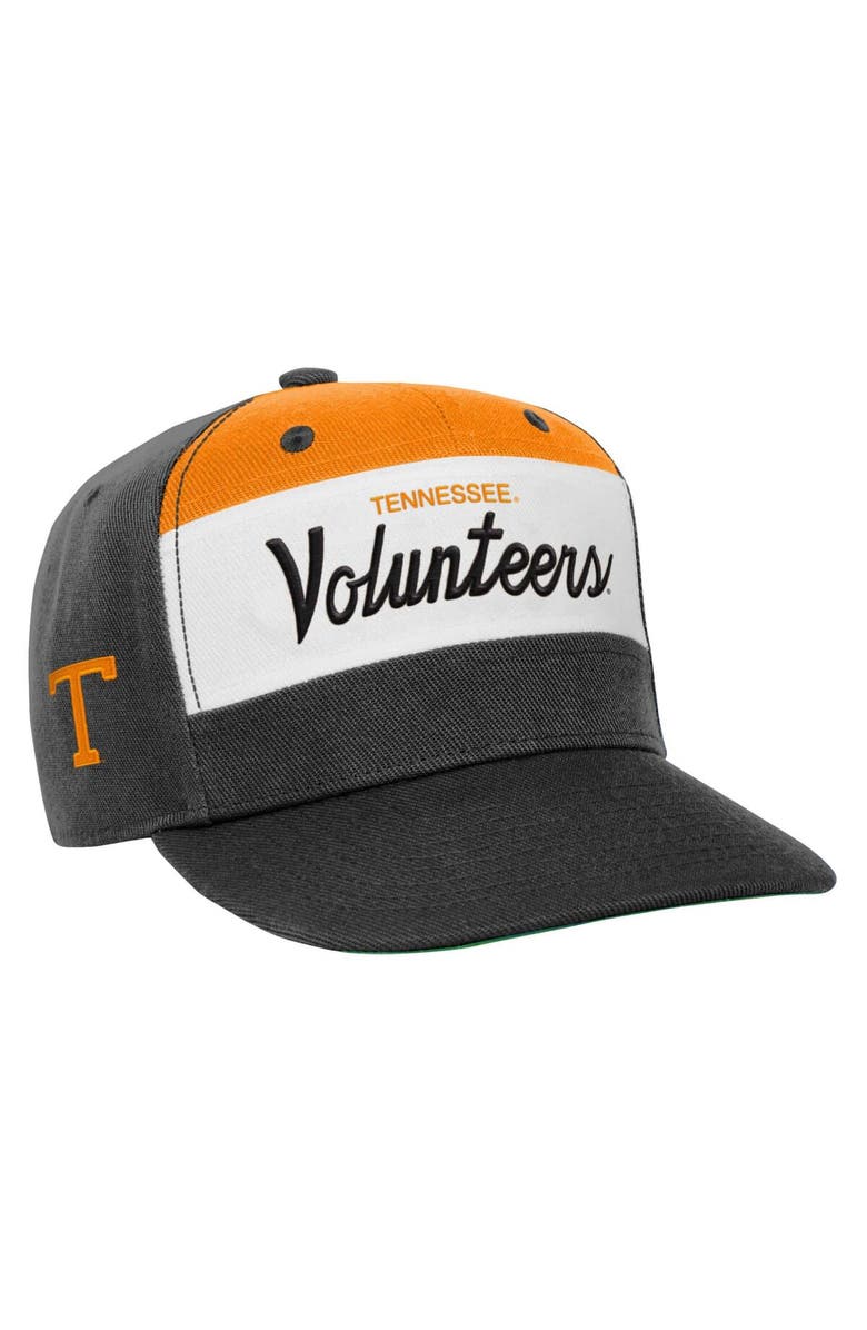 Mitchell & Ness Youth Mitchell & Ness White/Black Tennessee Volunteers Retro Sport Color Block Script Snapback Hat, Main, color, 