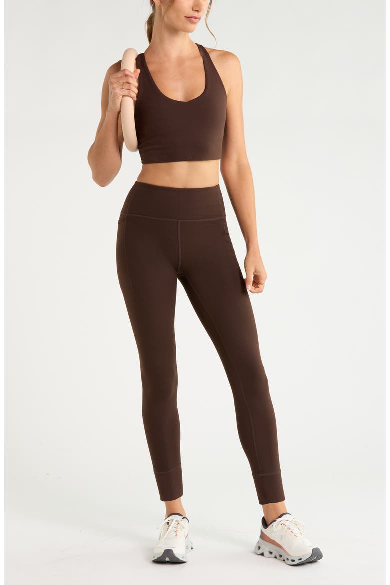 Cozy Tech Pocket Leggings, Alternate, color, BROWN MOLE